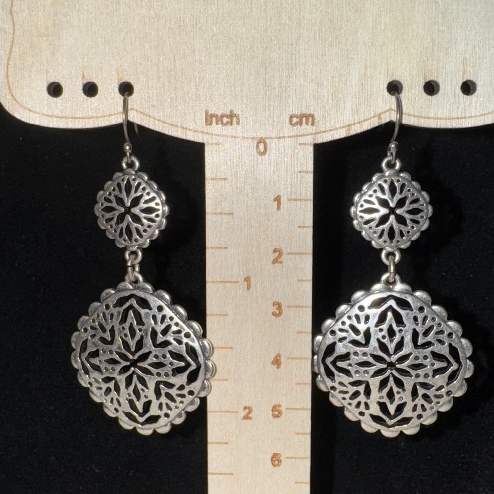 Lucky Brand Silver Filigree Earrings